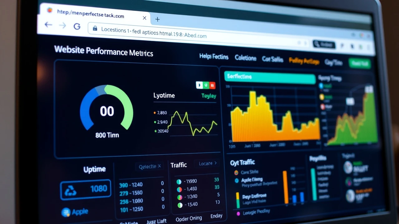 ordinateur affichant des mesures de performance du site
