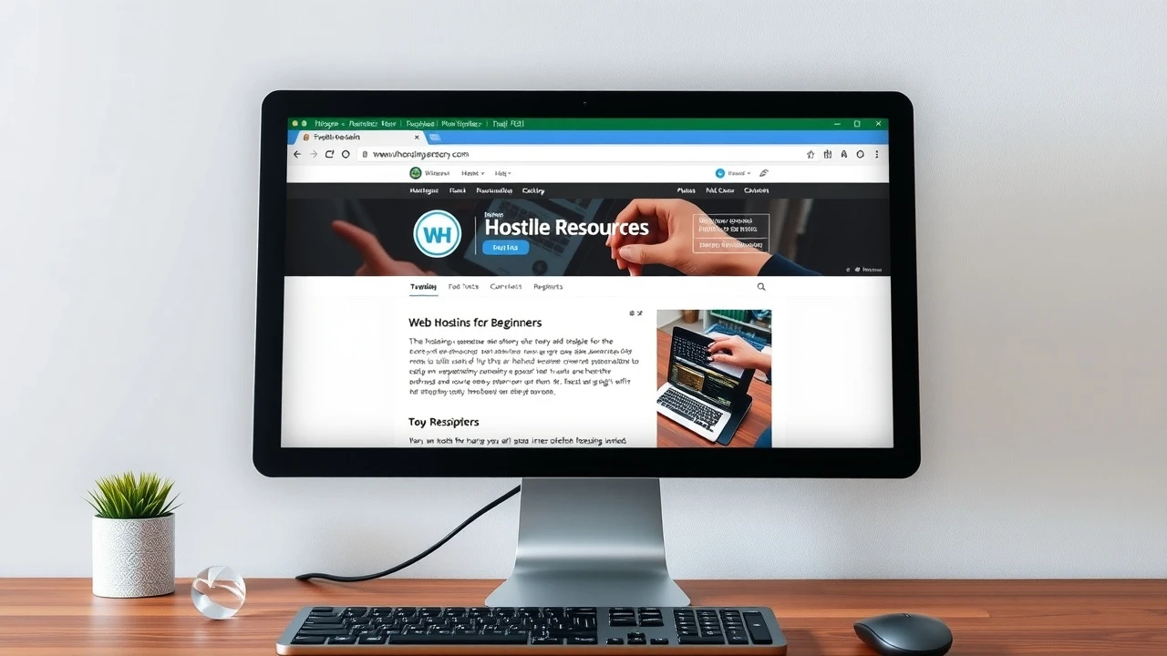 un ordinateur affichant des ressources dhebergement web