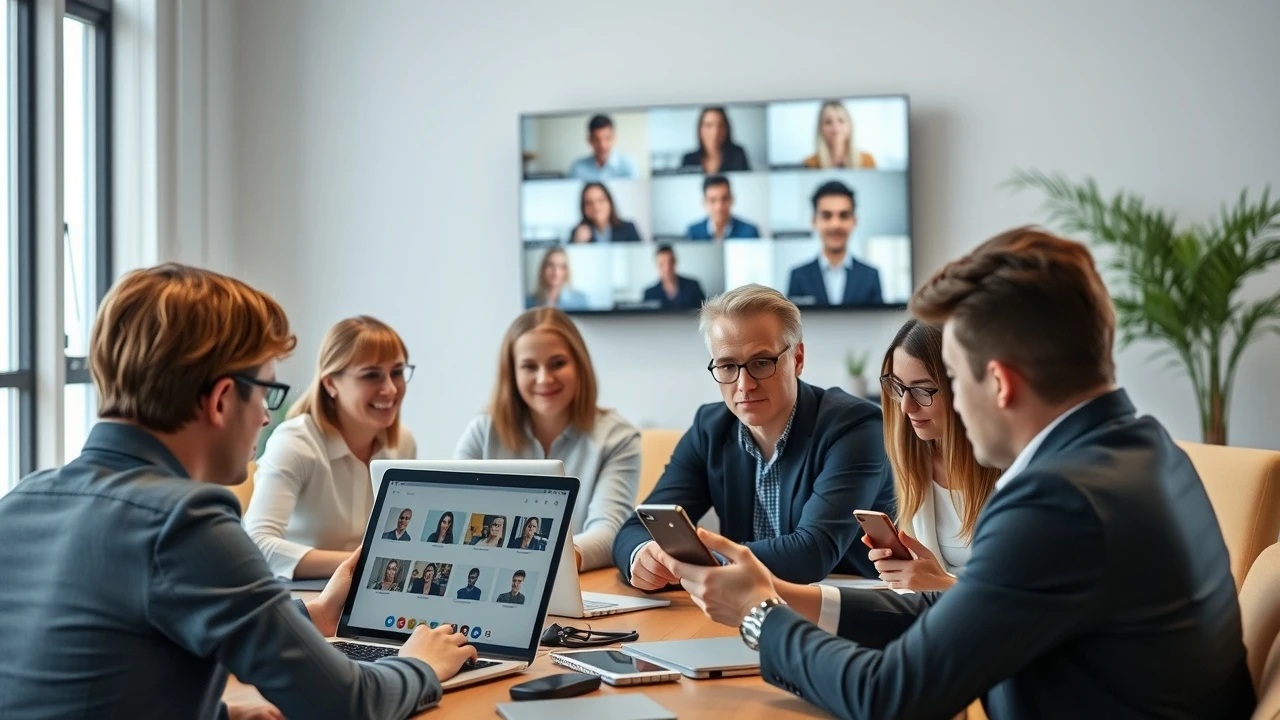 personnes utilisant des outils de communication en temps reel