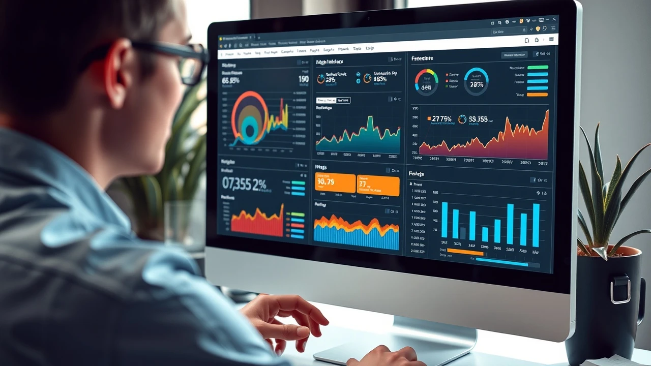 person analysant un tableau de bord de performance web