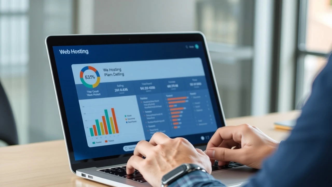 person compare plans dhebergement web sur un ordinateur