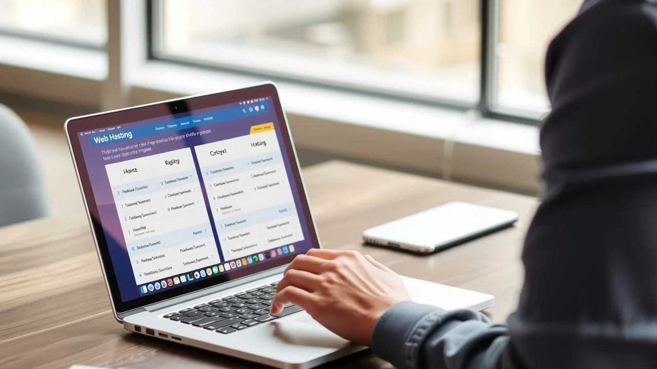 une personne compare des plans d'hébergement web