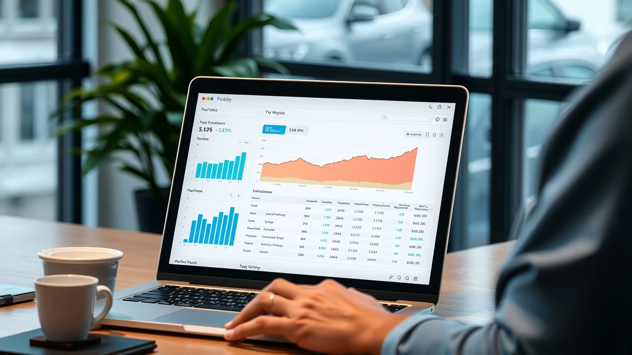 person avec un ordinateur portable et des statistiques de site
