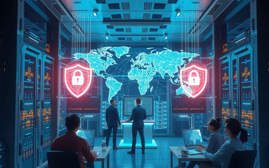 Illustration d'une infrastructure web sécurisée avec des méthodes de sécurisation avancées.