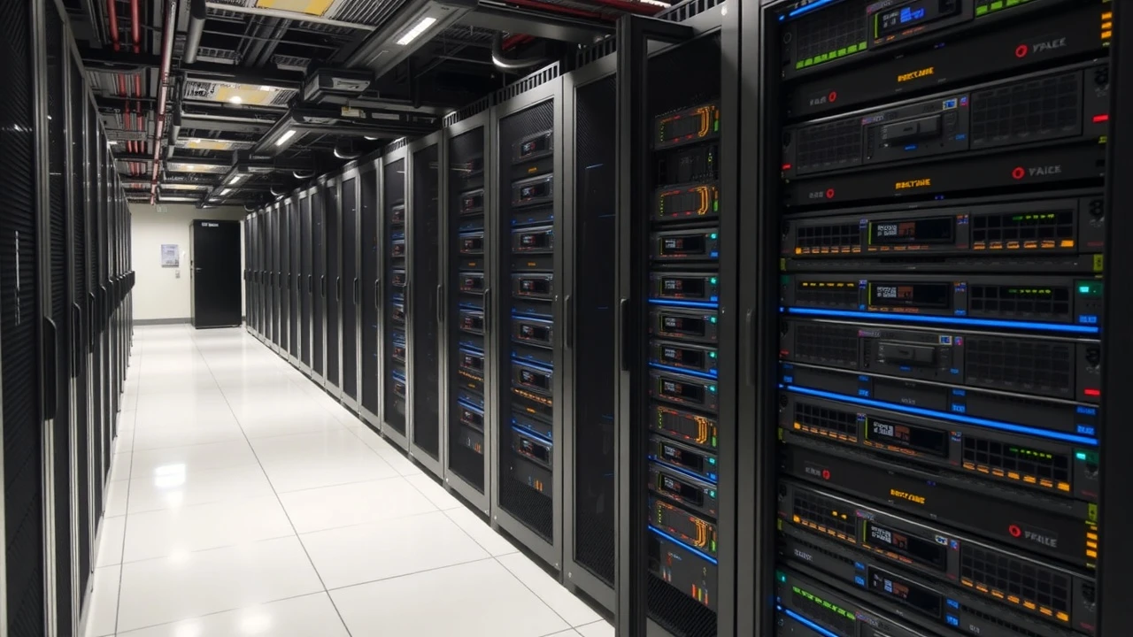 salle de serveurs avec configuration de redondance