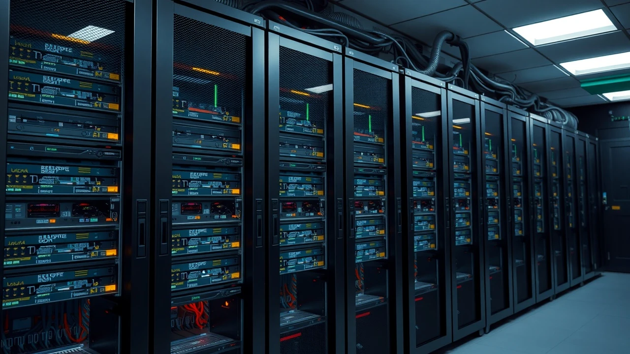 salle de serveurs avec hébergement virtuel Node JS