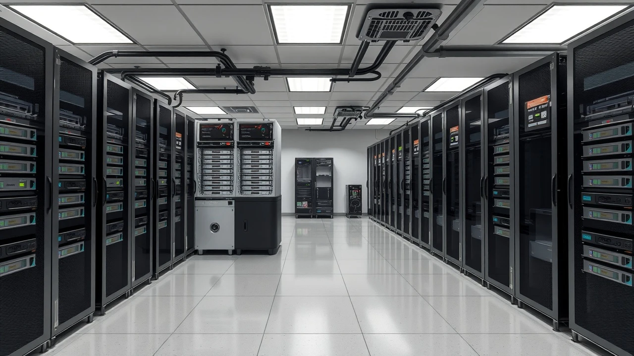 serveurs et dispositifs de stockage dans une salle serveur moderne