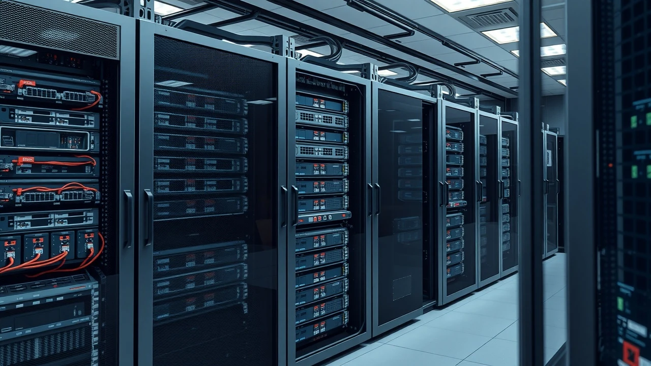salle de serveurs performante avec plusieurs serveurs