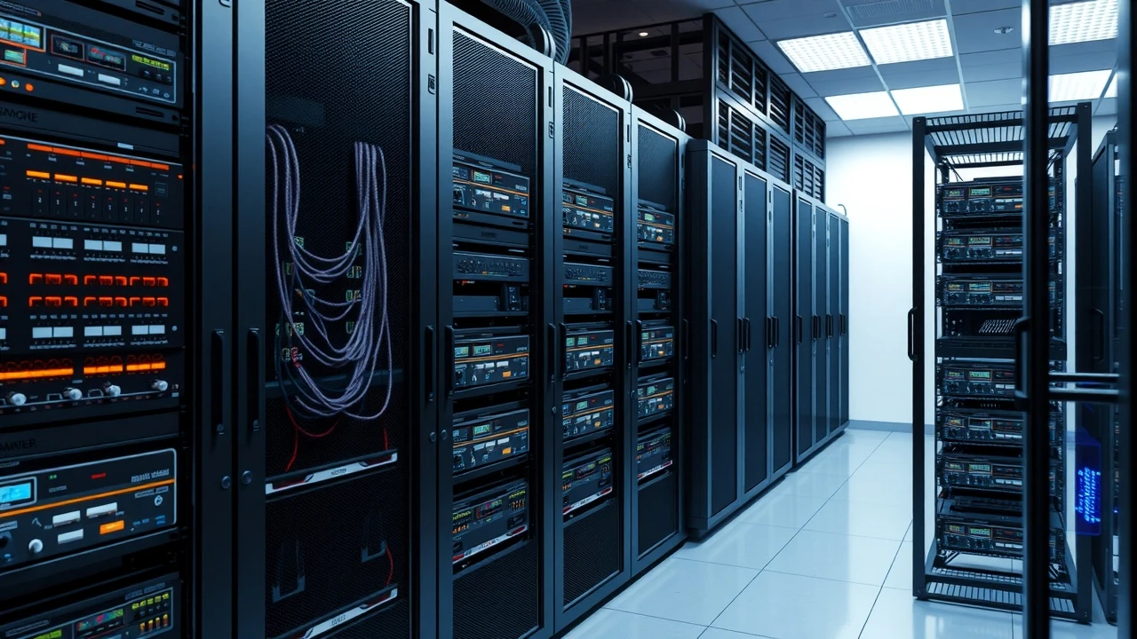 serveurs modernes dans une salle de serveur