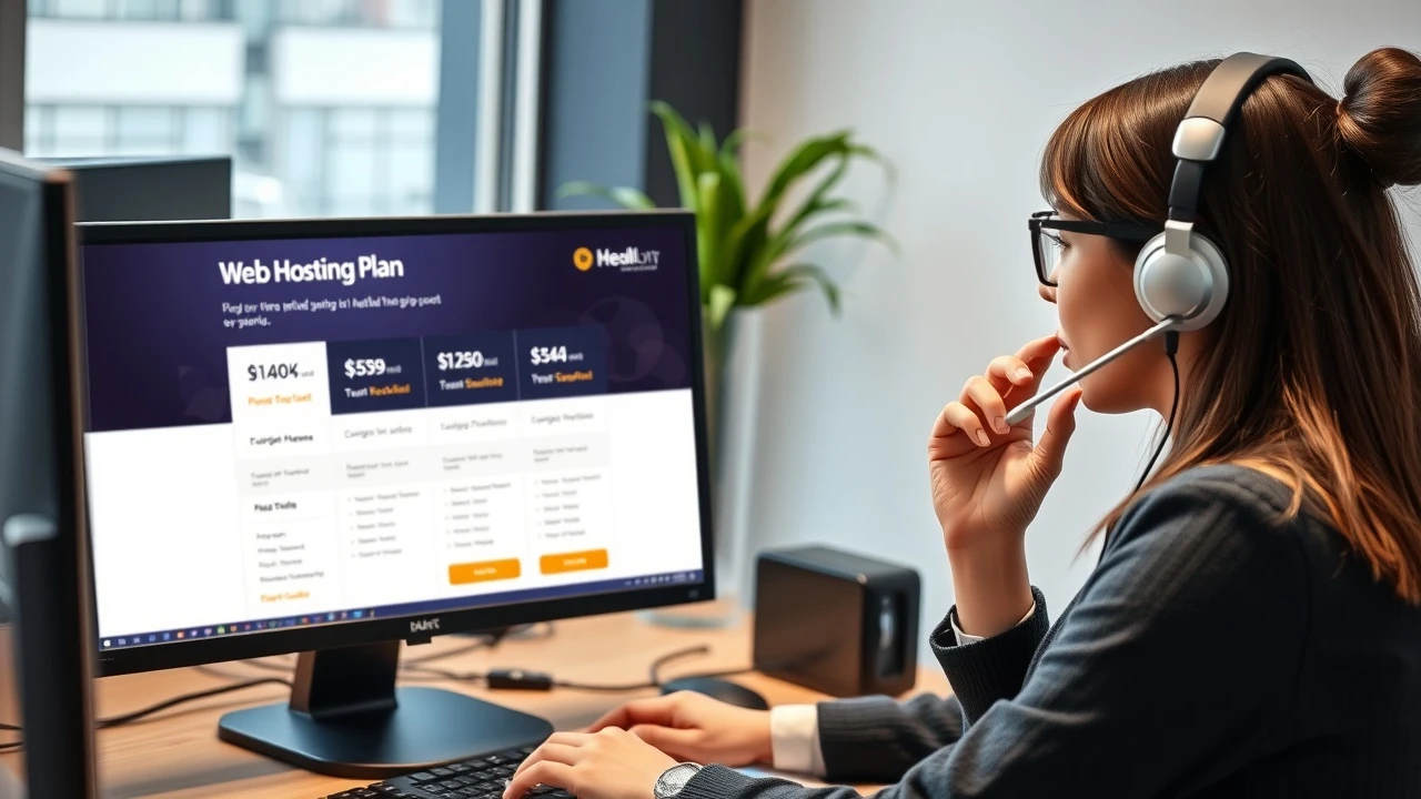 représentant du service client au téléphone avec un ordinateur