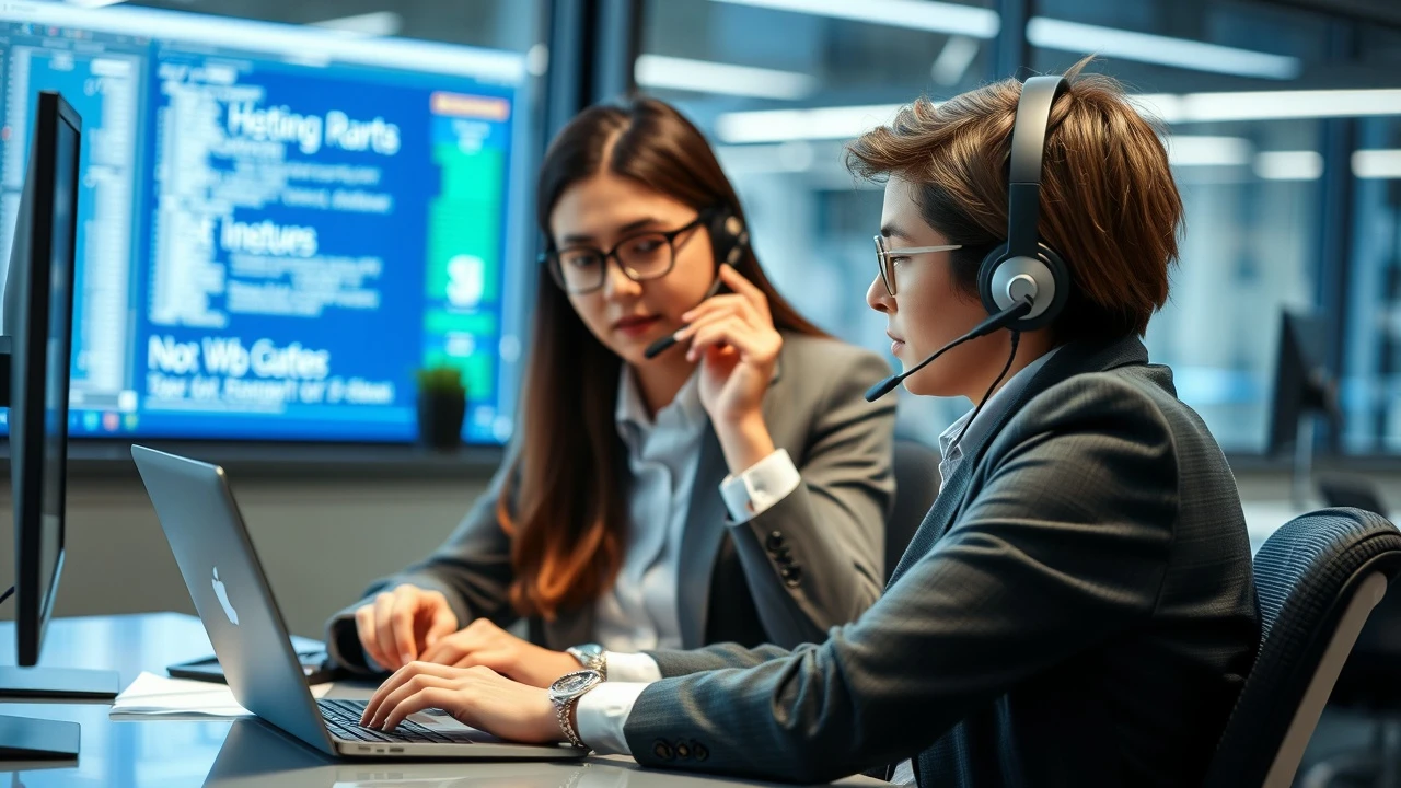 représentant du support client aidant un novice