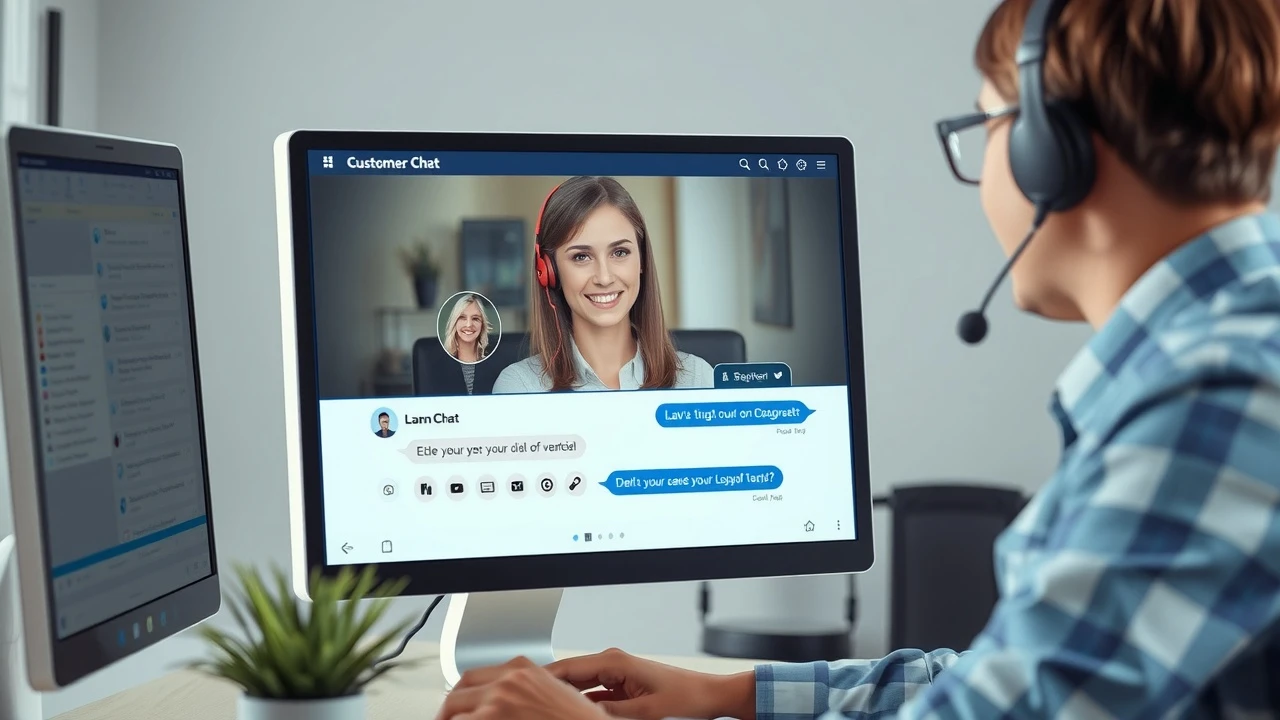 représentant support client aidant un client en ligne