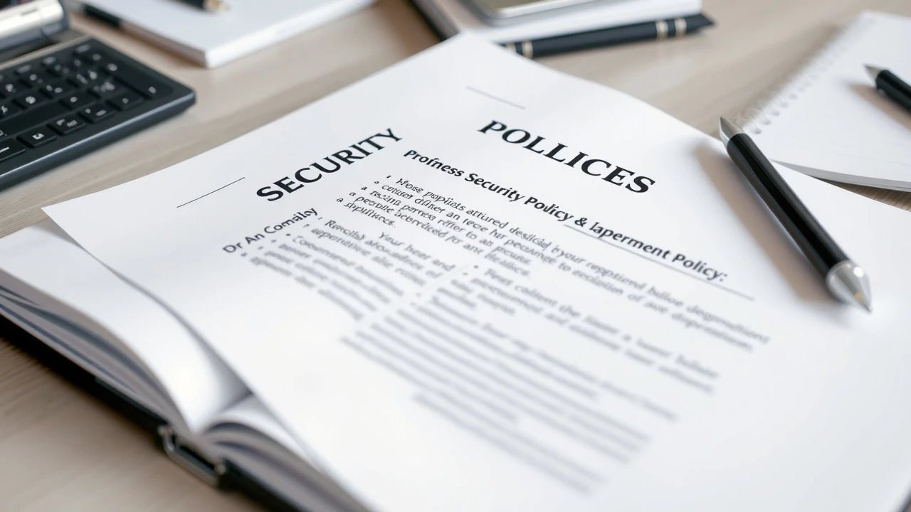 document des politiques de sécurité sur un bureau