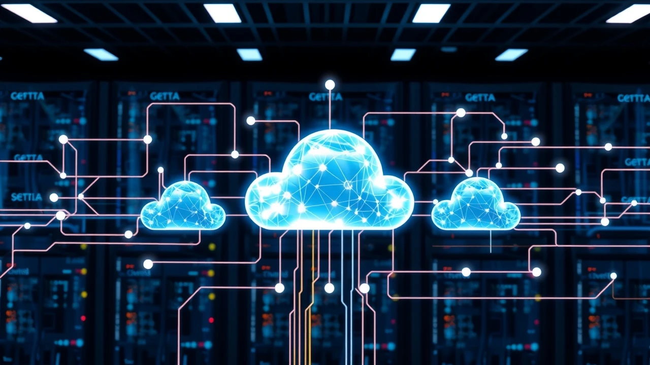 image de serveurs multi-cloud connectes ensemble