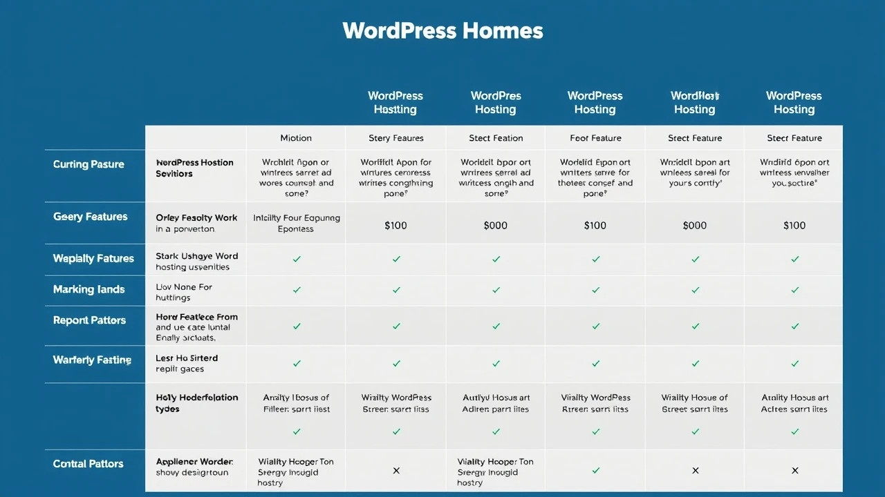 table de comparaison des options dhebergement WordPress