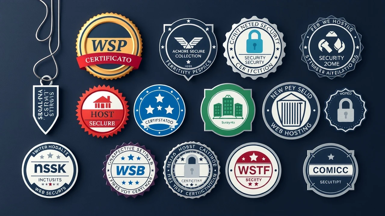 collection de badges de certifications de sécurité d'hébergement web
