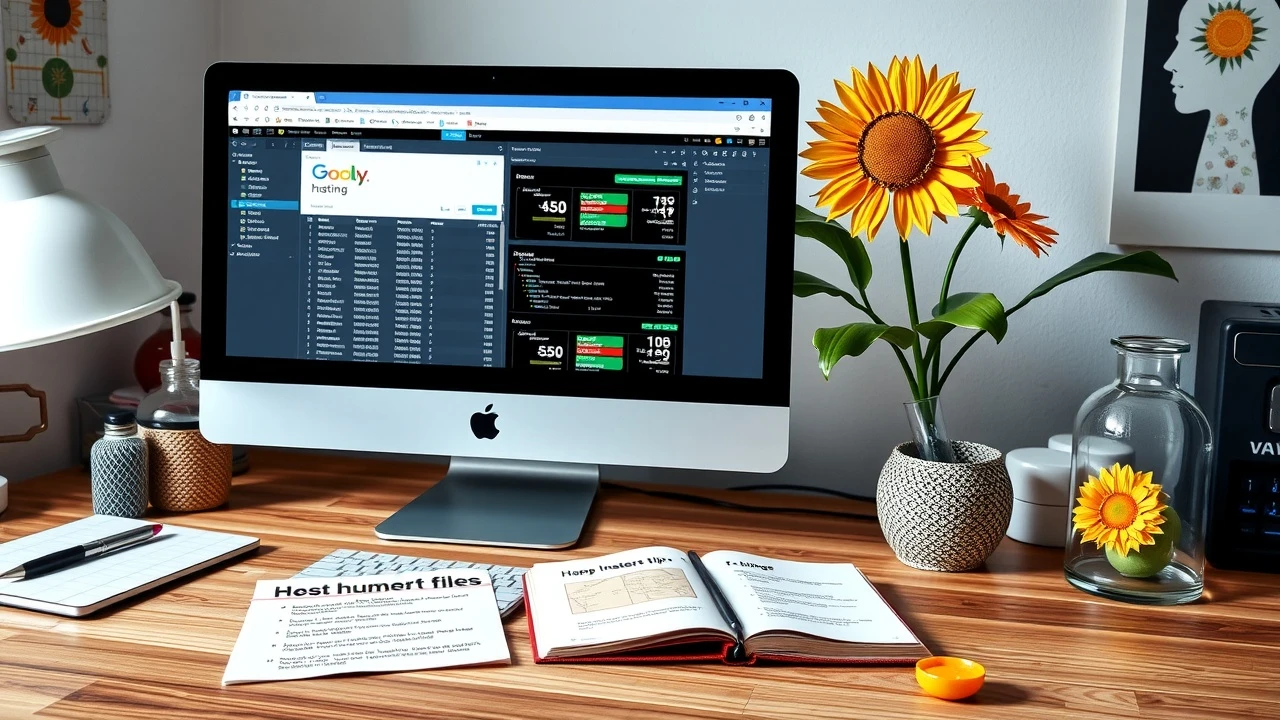 bureau avec ordinateur et conseils pour optimisation dhebergement web