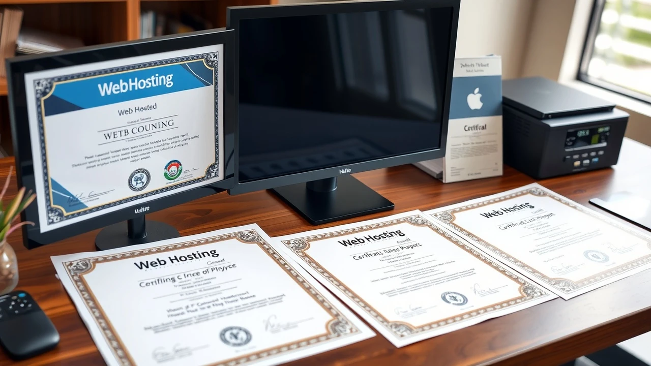 certificats d'hébergement web sur un bureau