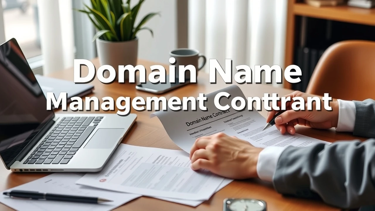 person examinant un contrat de gestion de nom de domaine