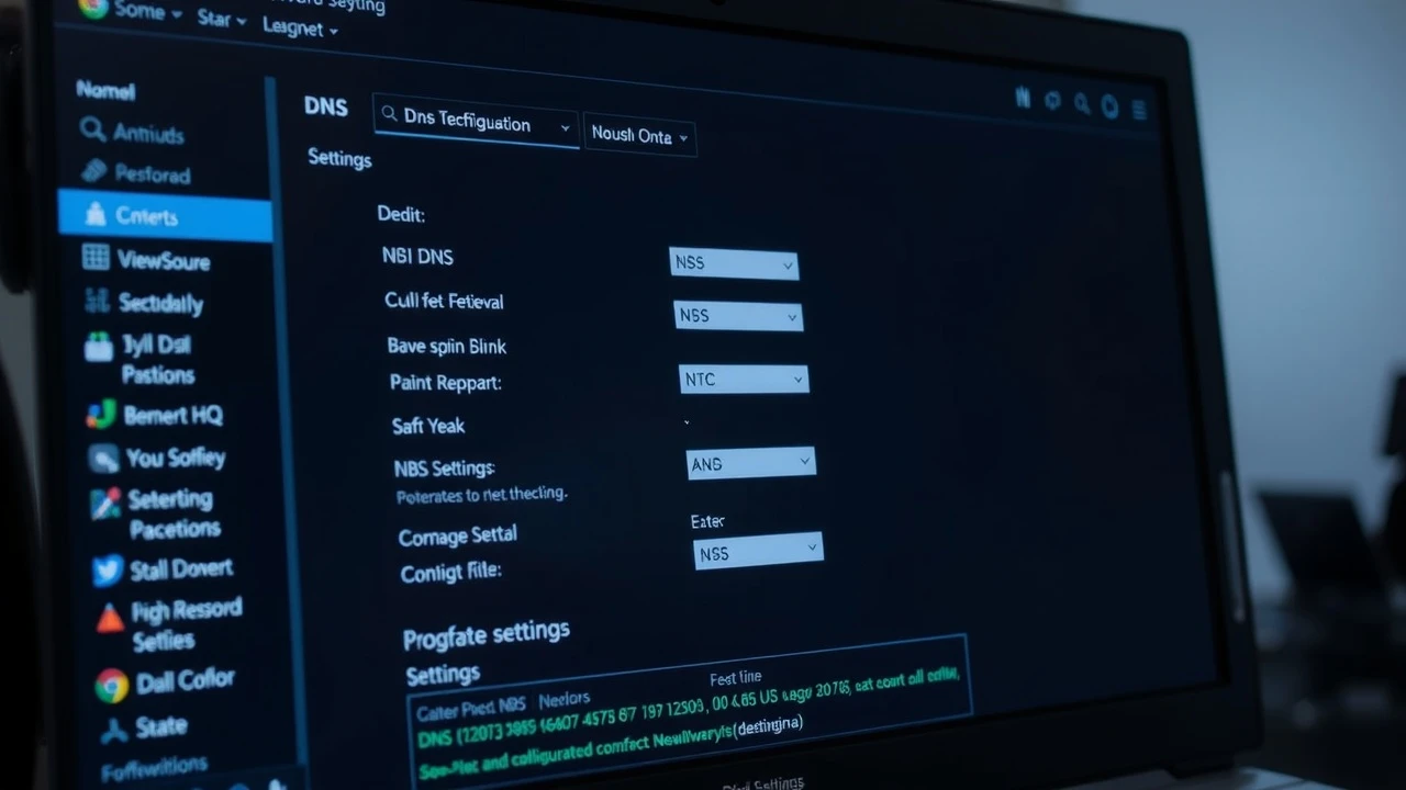 Écran d'ordinateur montrant des paramètres DNS