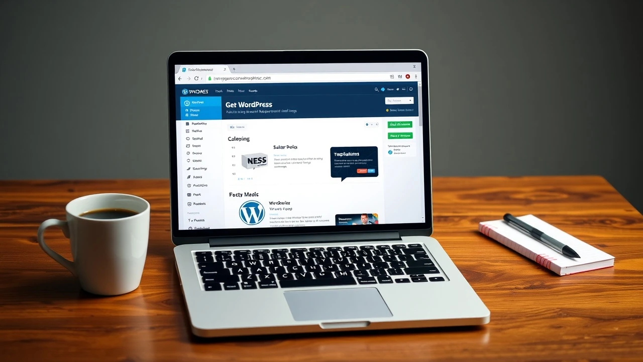 ordinateur portable affichant un tableau de bord WordPress