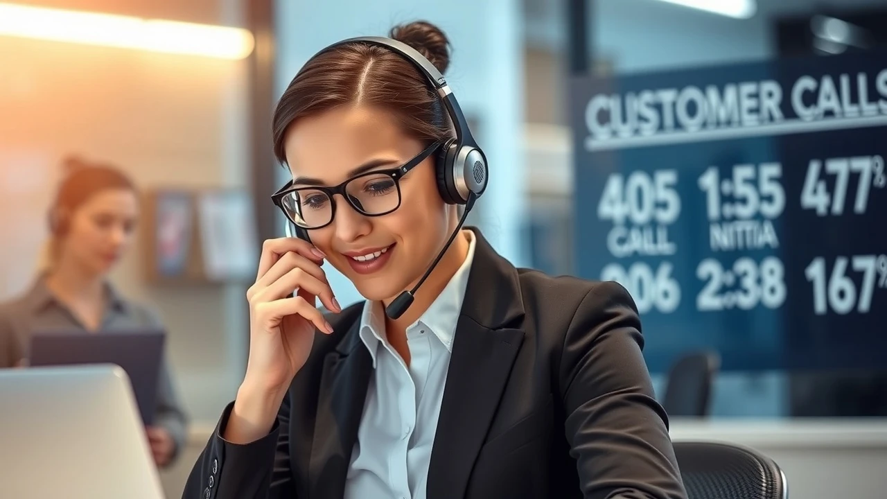 représentant du service client répondant au téléphone