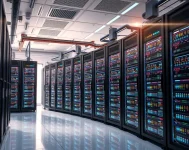 Une image montrant une salle de serveurs moderne et efficace.