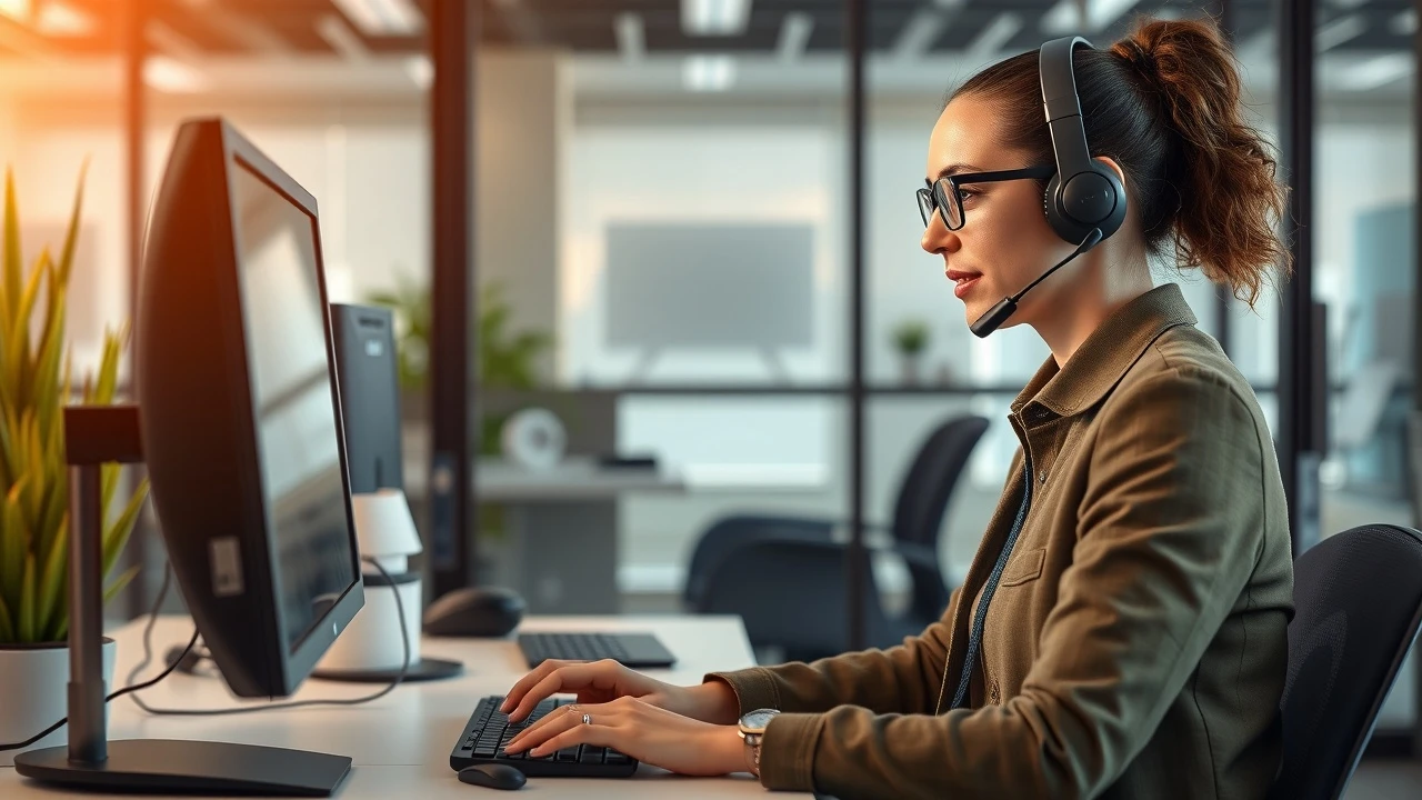 représentant du support technique aidant un client