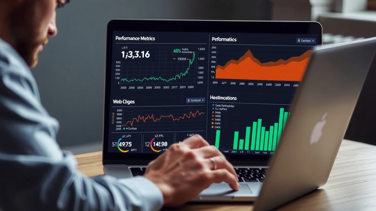 person analysant des performances dhebergement web sur un ordinateur