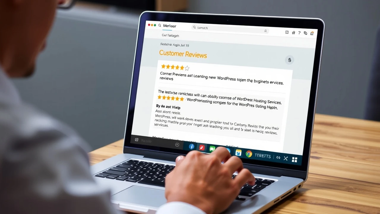 une personne lisant des avis clients sur un ordinateur portable