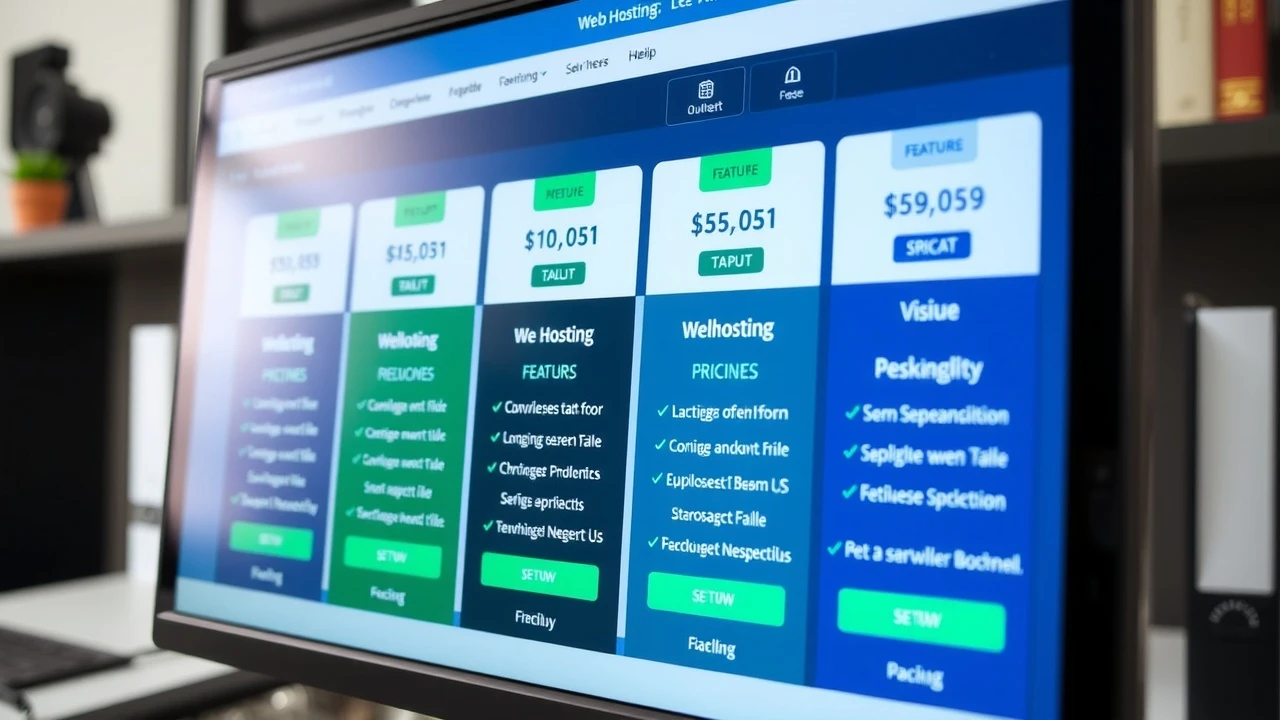 écran d'ordinateur montrant des plans d'hébergement web