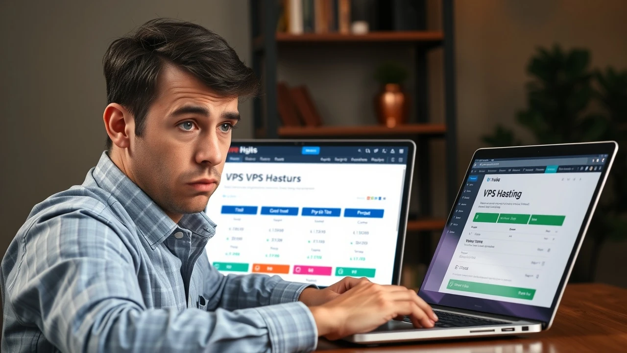 une personne perplexe devant des sites dhebergement VPS
