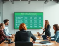 Une image montrant une équipe discutant des solutions d'hébergement web sur mesure dans un bureau moderne.