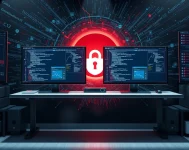Illustration d'une solution moderne de cybersécurité pour protéger un site web contre les cybermenaces en 2024.