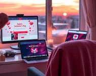 Offres de Saint-Valentin sur l'hébergement web avec une ambiance romantique