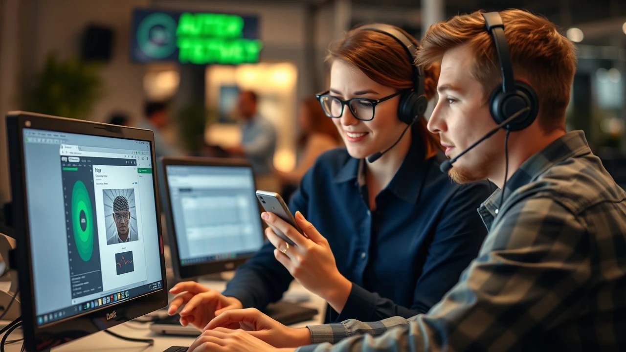 représentant du support technique aidant un client