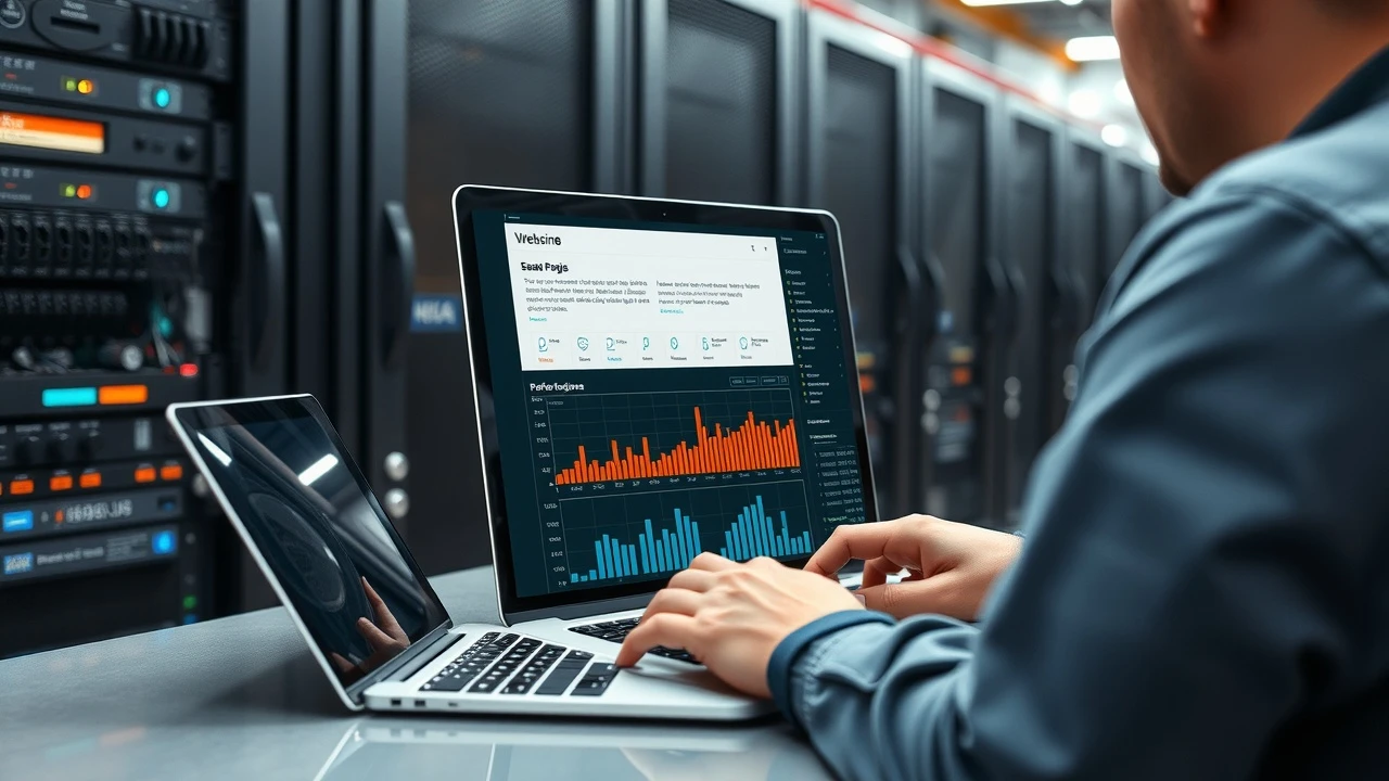 technicien analysant des performances de site web
