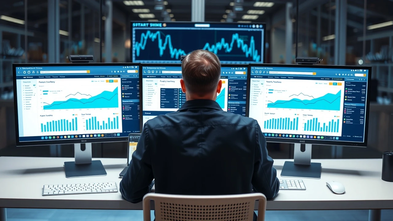 person utilisant des statistiques dhebergement sur ordinateur