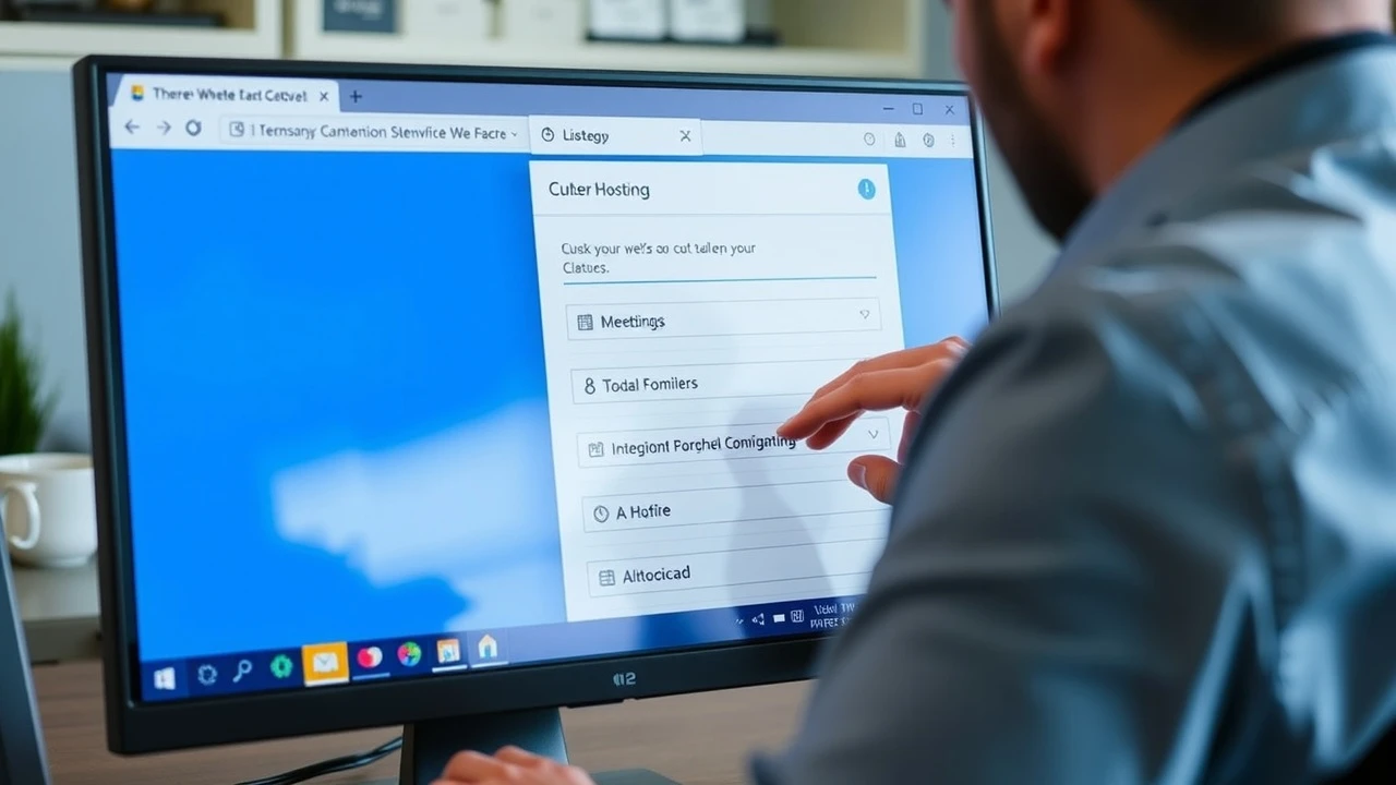 utilisateur modifiant des paramètres dhebergement web